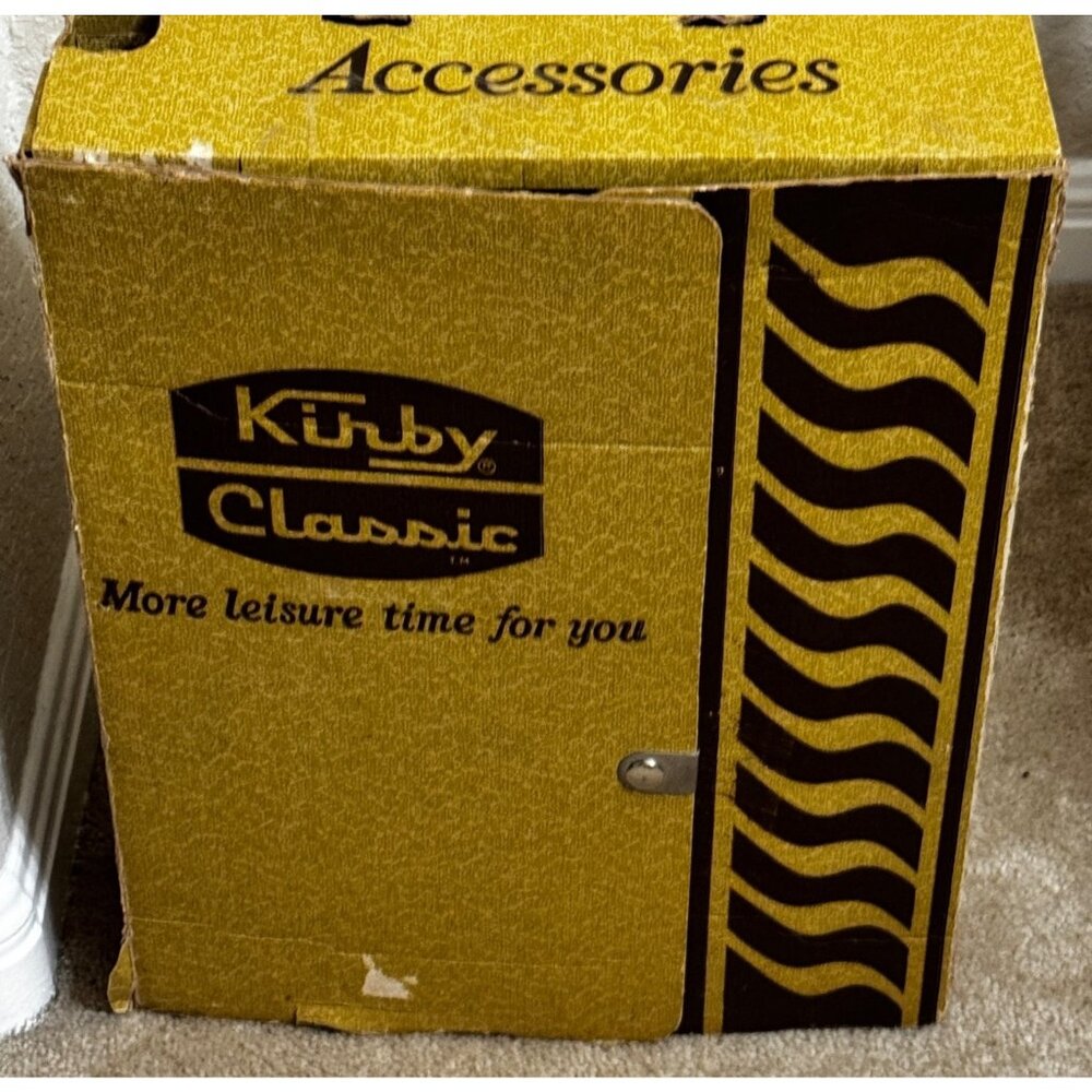 Vtg Kirby Classic Vacuum Cleaner Accessories Attachments W/ Original Box Brown